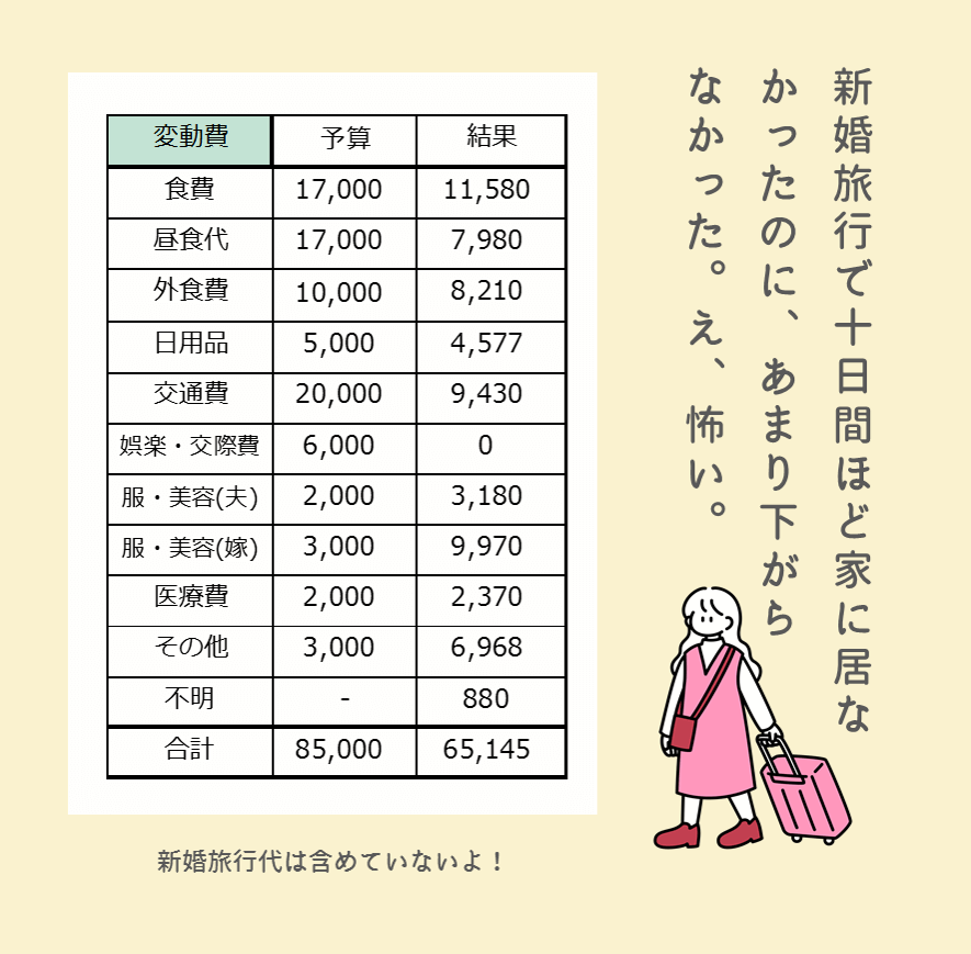 家計簿（8月の変動費）